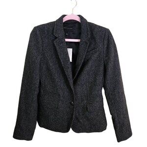 Banana Republic NWT Dark Academia Wool Blend Tweed  2 Button Blazer Size 4